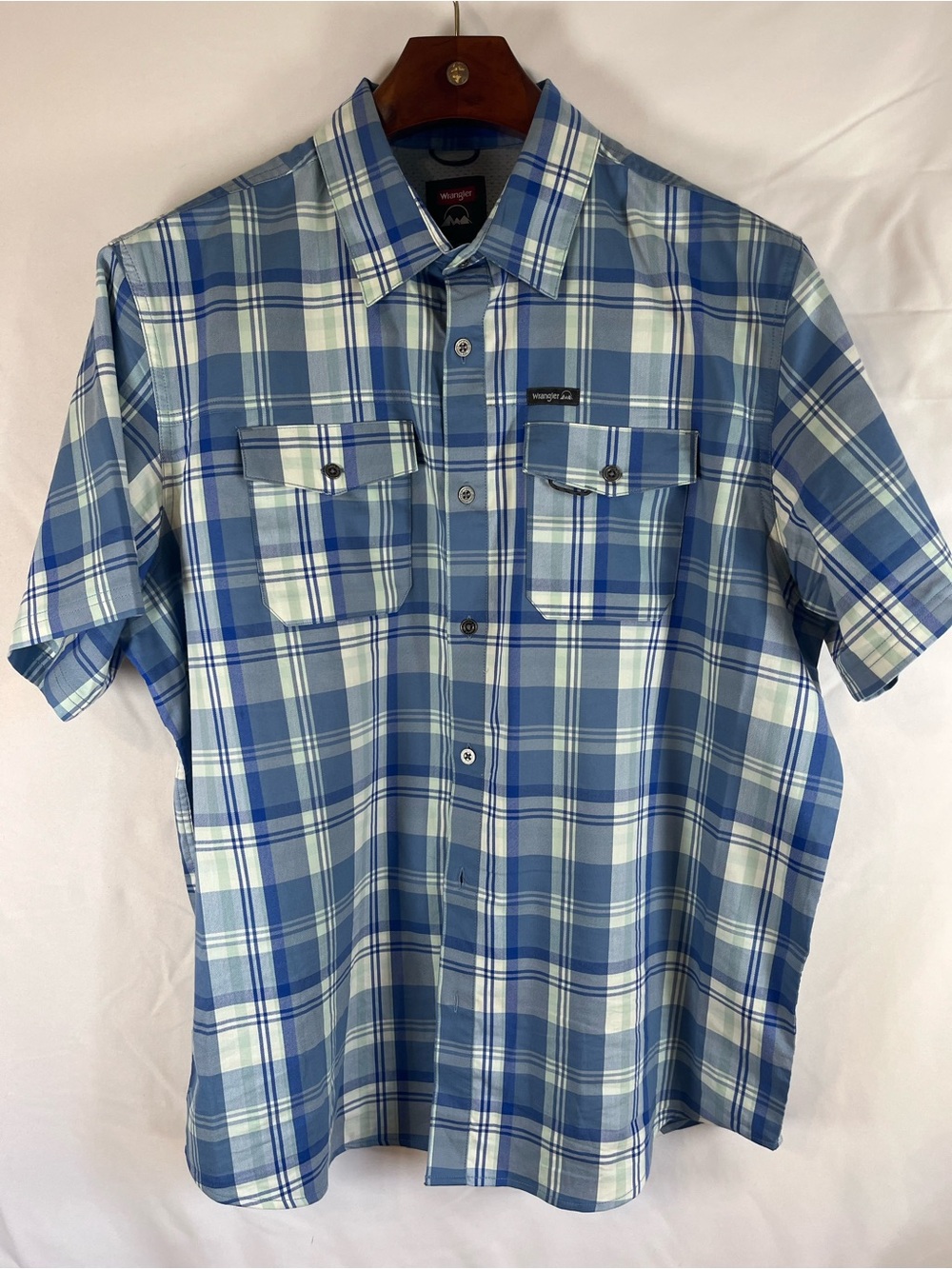 Wrangler Western Outdoor Performance Plaid Shirt Men’s XL Short Sleeve Stretch